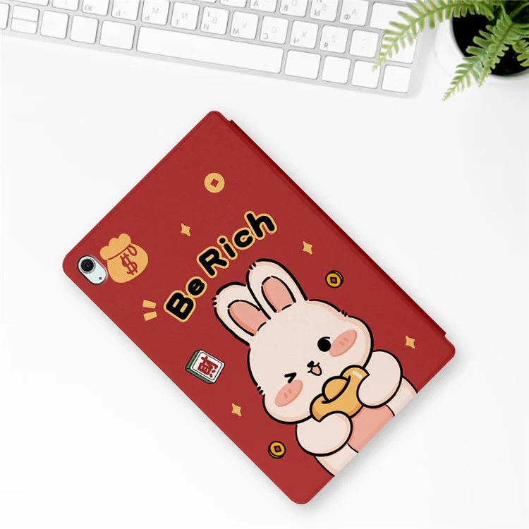 Per iPad Air 11 (2024) / iPad Air (2022) / (2020) Custodia Joyous Pattern Print Leather Tablet Cover - Happy Luck