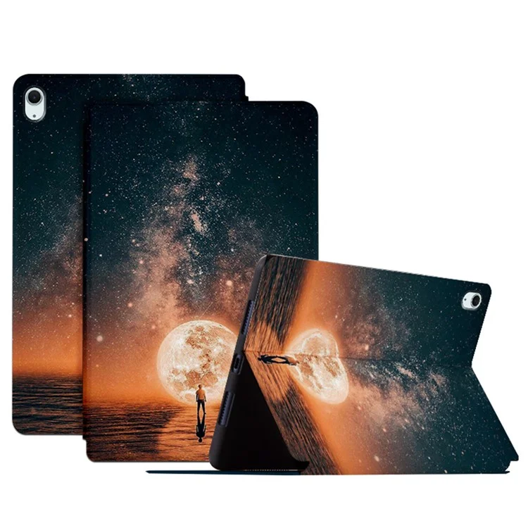 Para iPad Air 11 (2024) / iPad Air (2022) / (2020) Funda Soporte de Cuero Tapa de Tableta Cielo Estrellado - Cielo Brillante
