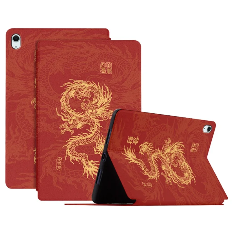 Für iPad Air 11 (2024) / iPad Air (2022) / (2020) Case Loong Pattern Print Tablet Lederabdeckung - Alle Wünsche werden wahr