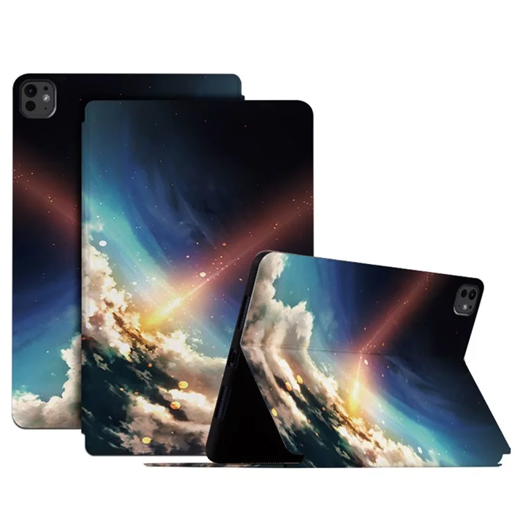 Per iPad Pro 11 (2024) Custodia con Stampa a Motivi Custodia Flip in Pelle PU per Tablet - Cielo Stellato Brillante