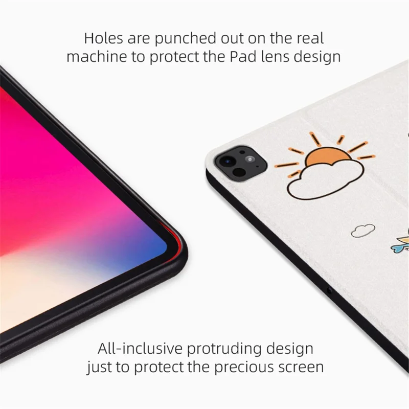 For iPad Pro 11 (2025) / 11 (2024) Case Cute Cartoon Pattern PU Leather Smart Flip Tablet Cover - Aerospace Rabbit
