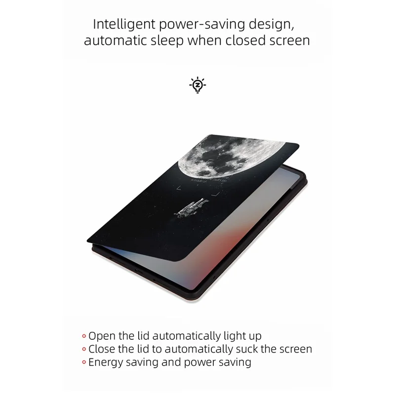 For iPad Air 11 (2025) / (2024) / iPad Air (2022) / (2020) Case Leather Tablet Cover Astronaut Pattern - Balloon Moon