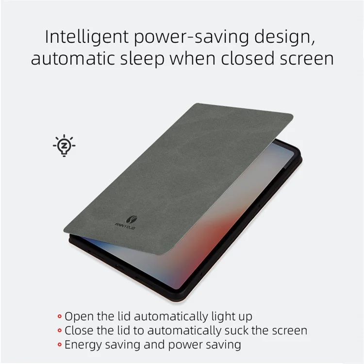 ANNYOJO Para iPad Air 11 (2024) / iPad Air (2022) / (2020) Estojo de Suporte em Couro PU - Preto