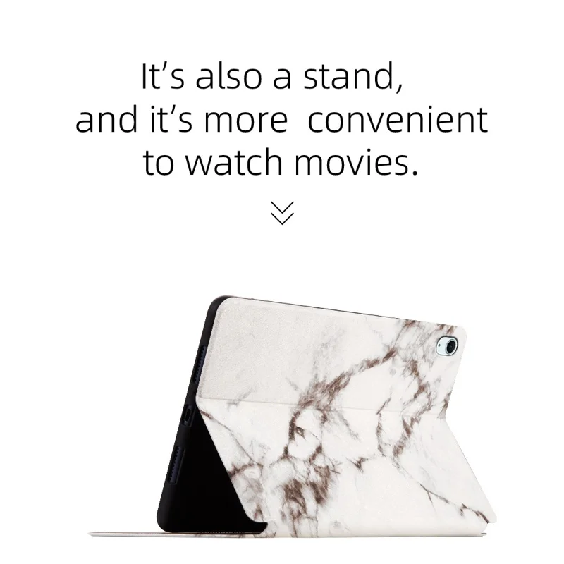 For iPad Air 11 (2025) / (2024) / Air (2020) / (2022) Shockproof Case Pattern Print PU Leather Tablet Cover - Emerald Marble