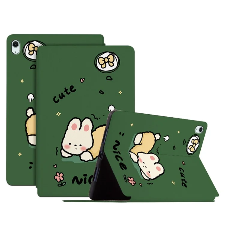 Para iPad Air 11 (2024) / iPad Air (2022) / (2020) Case Leather Tablet Cover Cartoon Pattern - Coelho Fofo