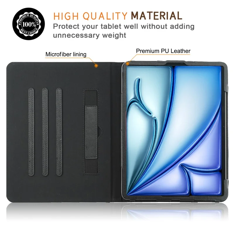 For iPad Air 13 (2025) / (2024) M2 / Pro 13 (2024) M4 / Pro 12.9 (2018) / (2020) / (2021) / (2022) Tablet Case - Black