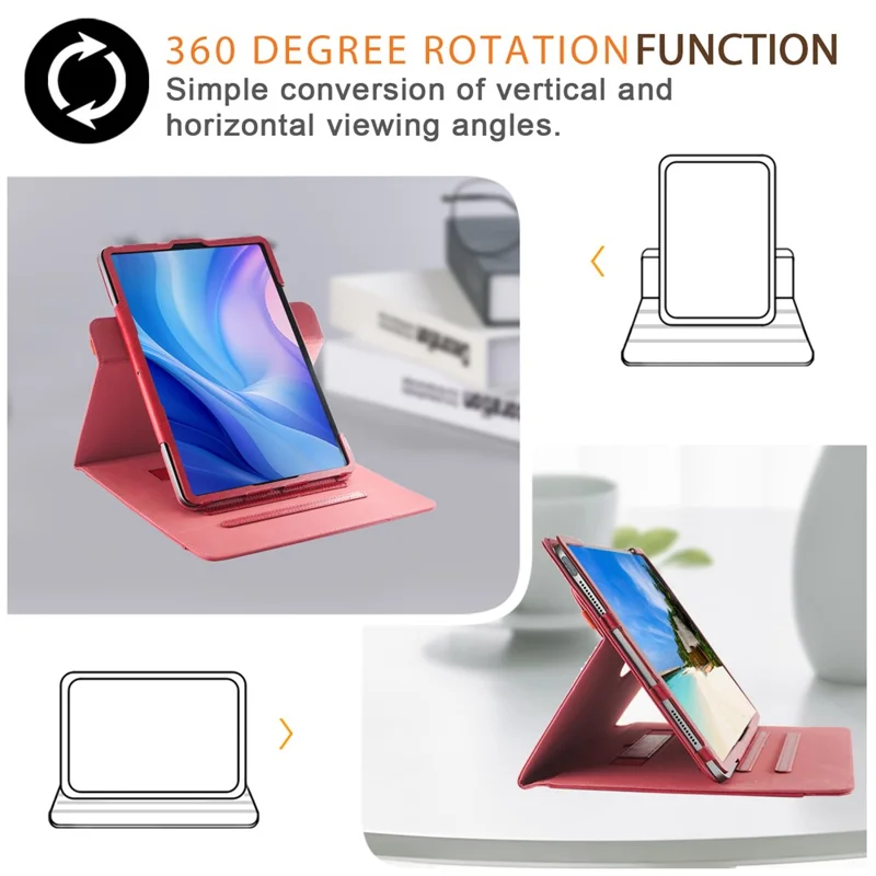Für iPad Pro 13 (2024) M4 / Air 13 (2024) M2 / Pro 12.9-Zoll (2018) / (2020) / (2021) / (2022) Tablet-Hülle - Rot