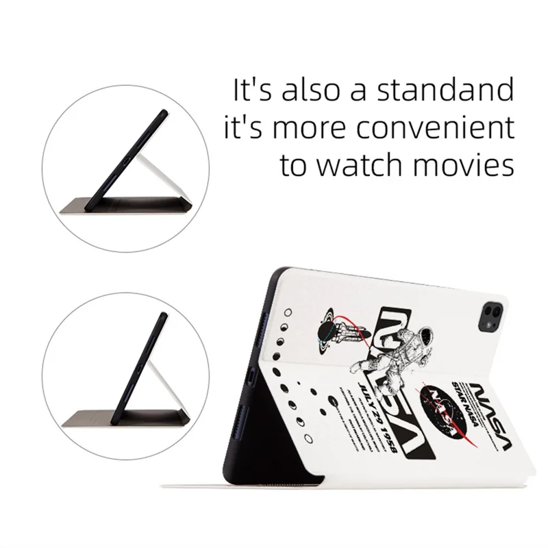 For iPad Pro 11 (2025) / 11 (2024) Case Leather Stand Smart Tablet Cover Astronaut Pattern - Dazzling Astronaut