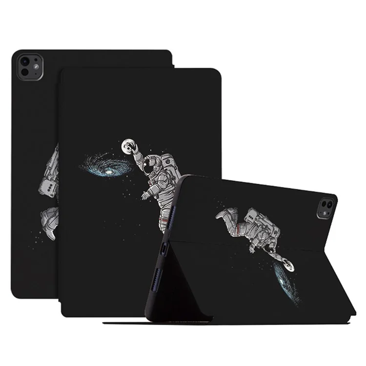 Custodia in pelle per iPad Pro 11 (2024) con supporto, cover intelligente per tablet - Motivo Astronauta - Astronauta che affonda