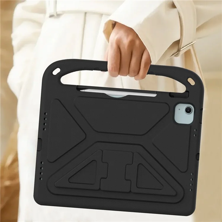For iPad Air 11 (2025) / (2024) / Pro 11 (2024) Case Hand Grip Kickstand Tablet EVA Cover - Black