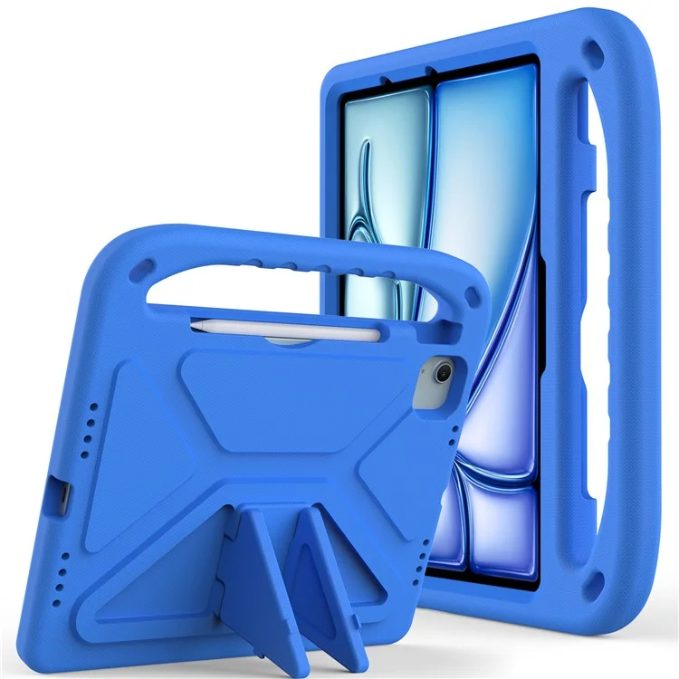 Para iPad Pro 11 (2024) / Air 11 (2024) Case Hand Grip Kickstand Tablet EVA Cover - Azul