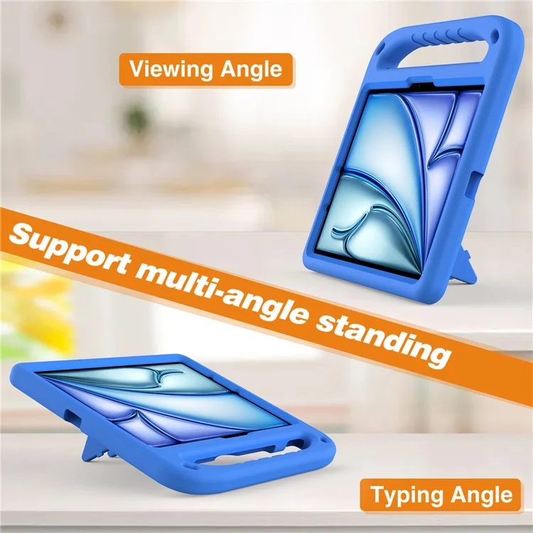 Para iPad Pro 11 (2024) / Air 11 (2024) Case Hand Grip Kickstand Tablet EVA Cover - Azul