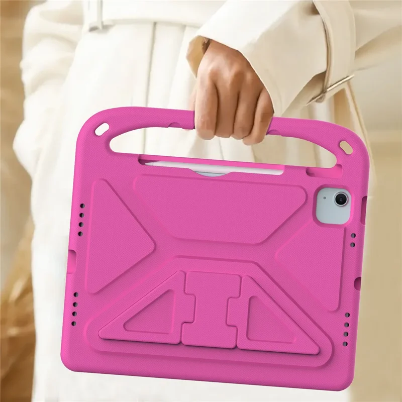 For iPad Air 11 (2026) / (2025) / (2024) / Pro 11 (2025) / 11 (2024) Case Hand Grip Kickstand Tablet EVA Cover - Rose