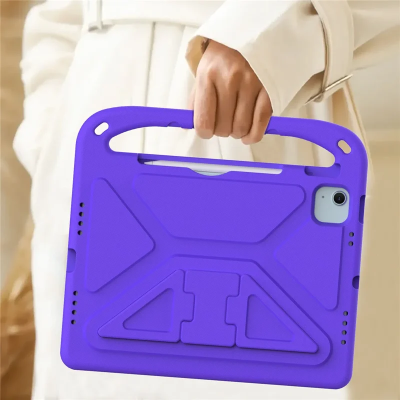 For iPad Air 11 (2026) / (2025) / (2024) / Pro 11 (2025) / 11 (2024) Case Hand Grip Kickstand Tablet EVA Cover - Purple