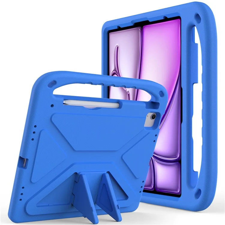 Para iPad Pro 13 (2024) / Air 13 (2024) Caso EVA à Prova de Choque Alça Suporte de Cavalete Capa de Tablet - Azul