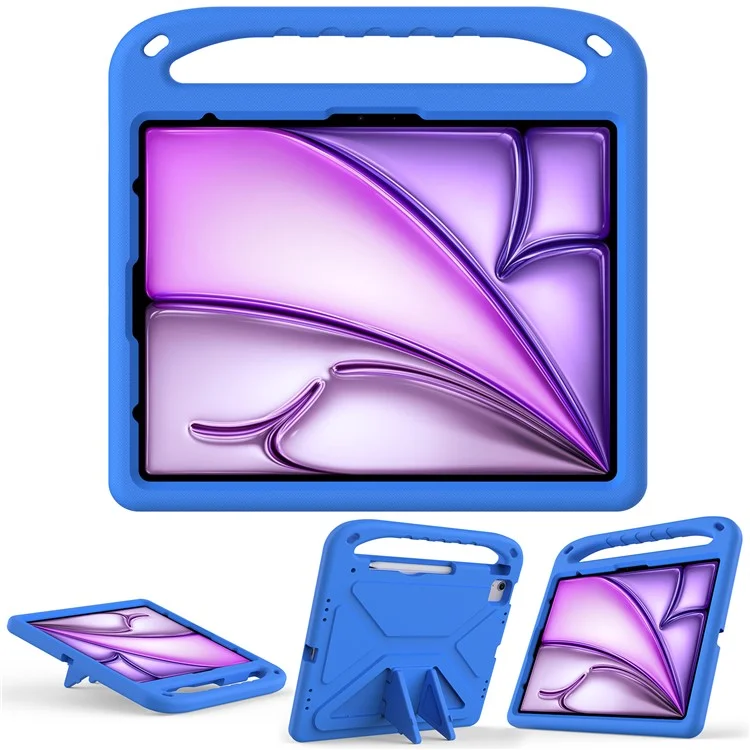 Para iPad Pro 13 (2024) / Air 13 (2024) Caso EVA à Prova de Choque Alça Suporte de Cavalete Capa de Tablet - Azul
