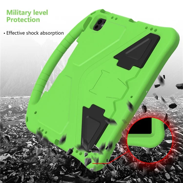 For iPad Pro 13 (2024) / Air 13 (2025) / (2024) Case EVA Tablet Cover with Handle Kickstand Children Friendly - Green