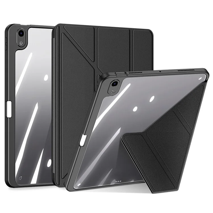DUX DUCIS Magi Series für iPad Air (2020) / (2022) / Air 11 (2024) Hülle Auto Wake / Sleep PU Leder+PC+TPU Tablet Cover - Schwarz