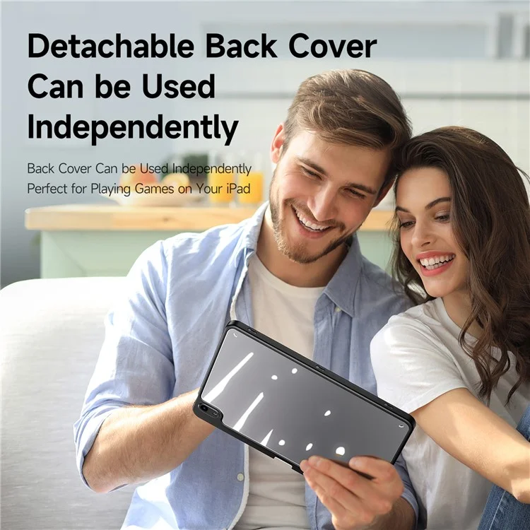 DUX DUCIS Magi Series für iPad Air (2020) / (2022) / Air 11 (2024) Hülle Auto Wake / Sleep PU Leder+PC+TPU Tablet Cover - Schwarz