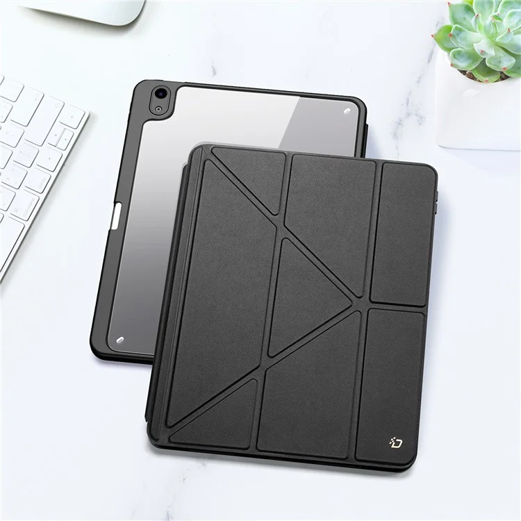 DUX DUCIS Magi Series für iPad Air (2020) / (2022) / Air 11 (2024) Hülle Auto Wake / Sleep PU Leder+PC+TPU Tablet Cover - Schwarz