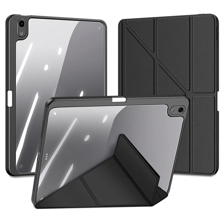 DUX DUCIS Magi Series für iPad Air (2020) / (2022) / Air 11 (2024) Hülle Auto Wake / Sleep PU Leder+PC+TPU Tablet Cover - Schwarz