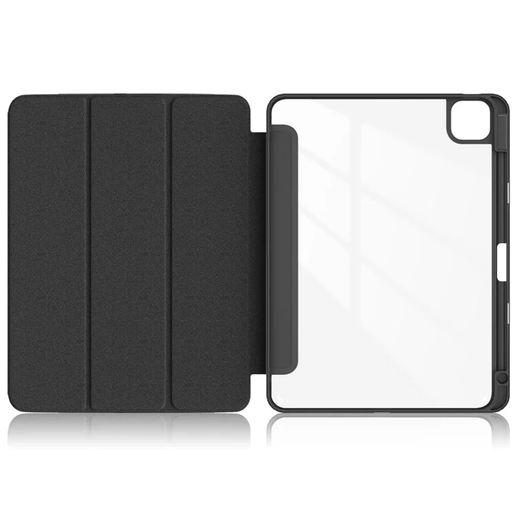 Leather Case Tri-Fold Stand For iPad Air 11 (2025) / (2024) / Air (2022) / (2020) / Pro 11 (2022) / (2021) / (2020) / (2018) - Black