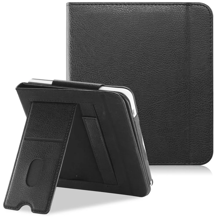 Para Kobo Libra 2 / Libra Colour Case PU Leather E-Reader Protective Cover Auto Sleep / Wake - Preto