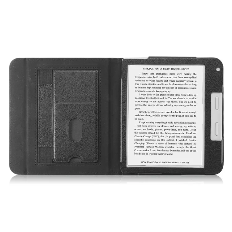 Para Kobo Libra 2 / Libra Colour Case PU Leather E-Reader Protective Cover Auto Sleep / Wake - Preto