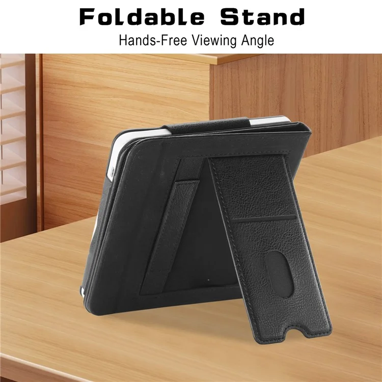 Para Kobo Libra 2 / Libra Colour Case PU Leather E-Reader Protective Cover Auto Sleep / Wake - Preto