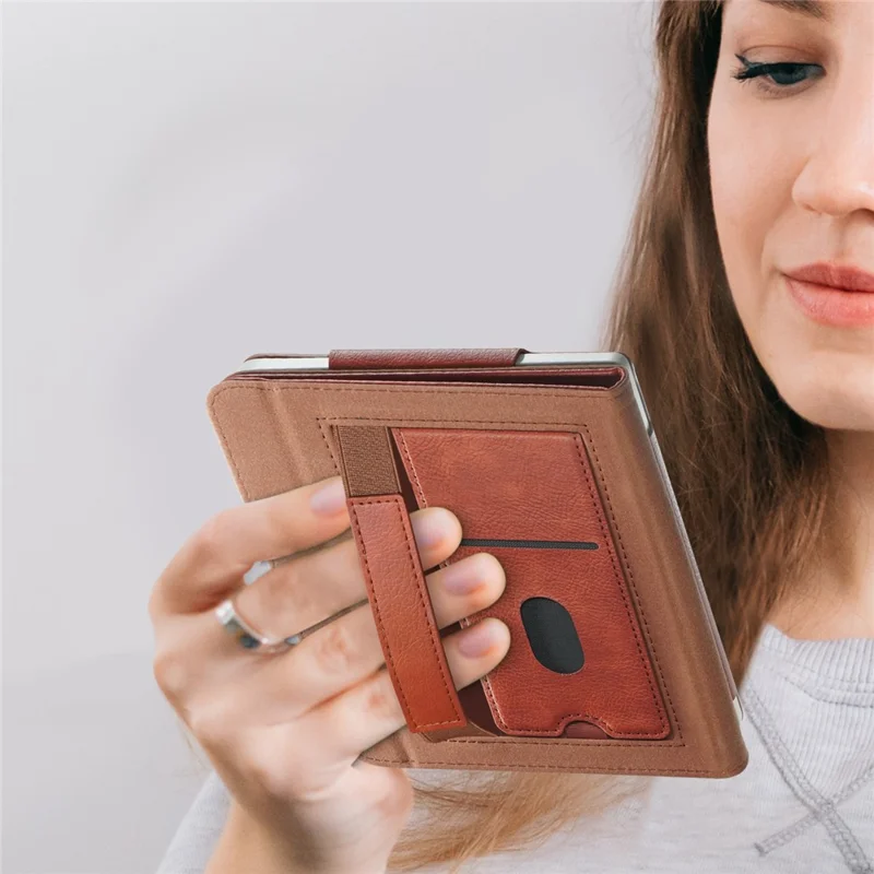 For Kobo Libra 2 / Libra Colour Case PU Leather E-Reader Protective Cover Auto Sleep / Wake - Brown