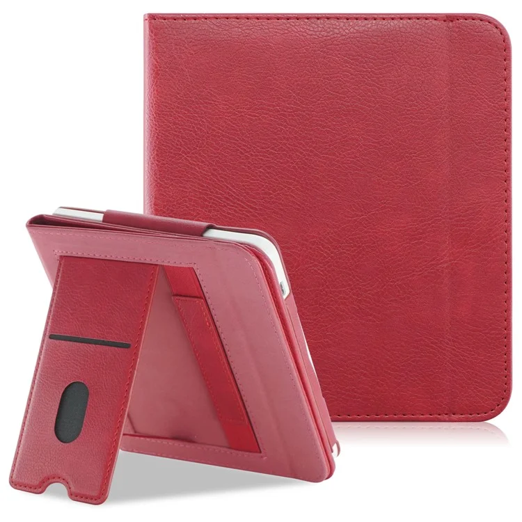For Kobo Libra 2 / Libra Colour Case PU Leather E-Reader Protective Cover Auto Sleep / Wake - Red