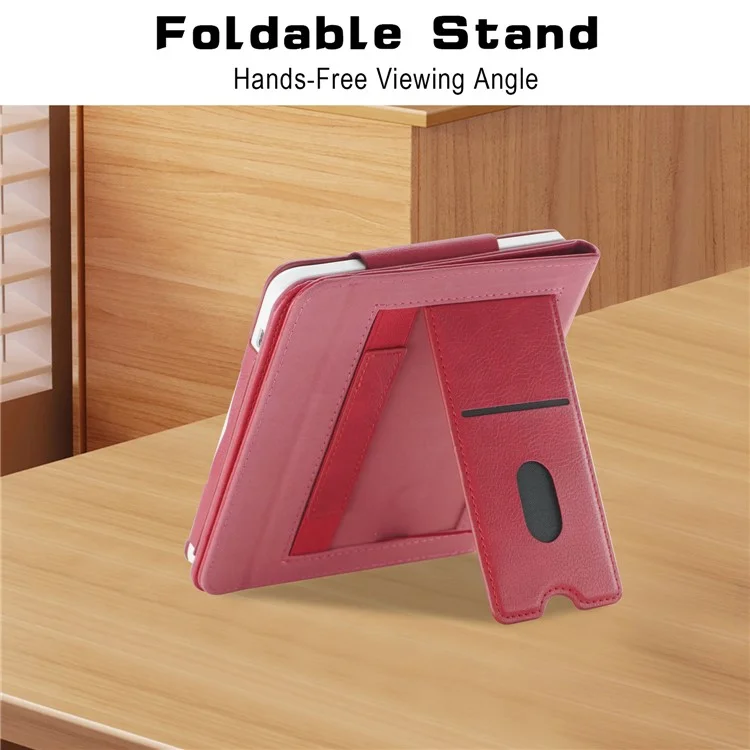 For Kobo Libra 2 / Libra Colour Case PU Leather E-Reader Protective Cover Auto Sleep / Wake - Red