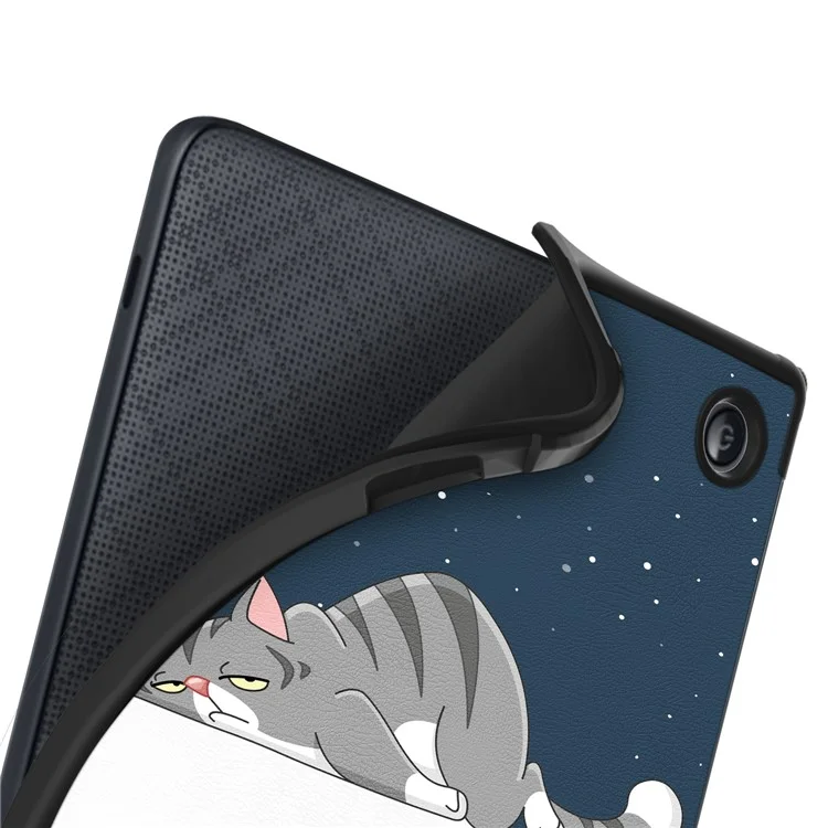 Für Kobo Libra Colour / Libra 2 Case Origami Stand PU Leder Muster E-Reader Schutzhülle - Katze