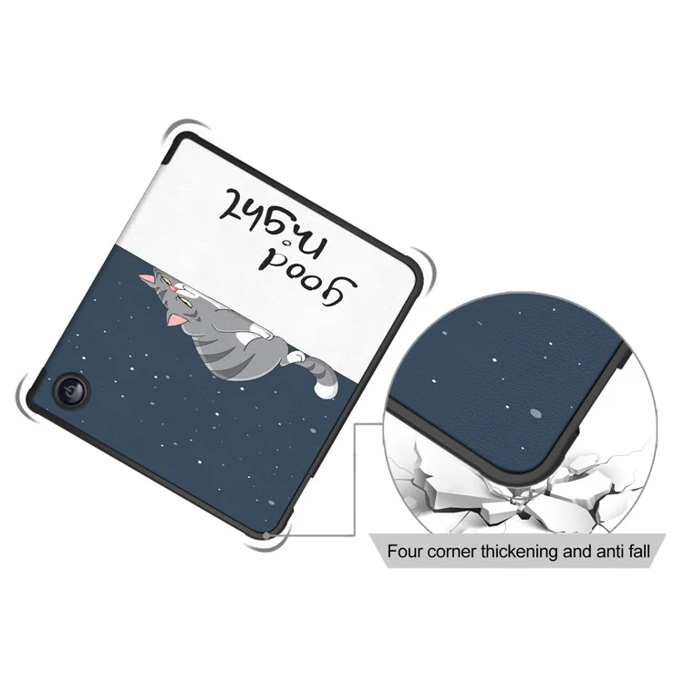 Für Kobo Libra Colour / Libra 2 Case Origami Stand PU Leder Muster E-Reader Schutzhülle - Katze
