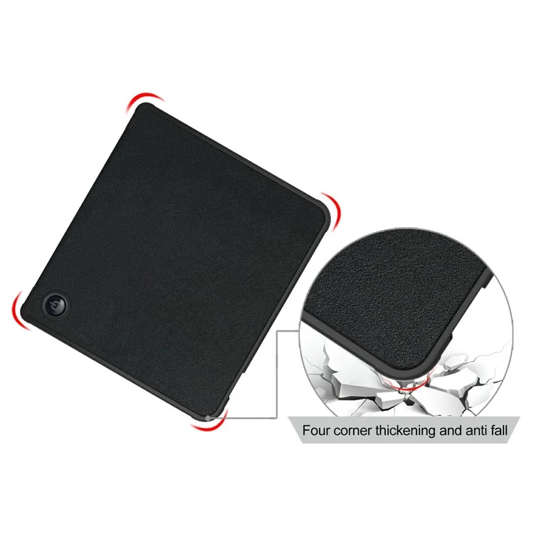 Für Kobo Libra Colour / Libra 2 Tasche PU-Leder Schutzhülle E-Reader Origami-Standfuß - Schwarz