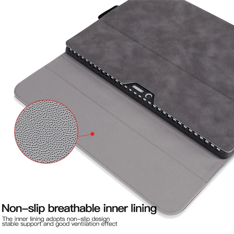 For Microsoft Surface Pro 10 / 9 Case Stand Leather Protective Sleeve with Pen Holder - Brown