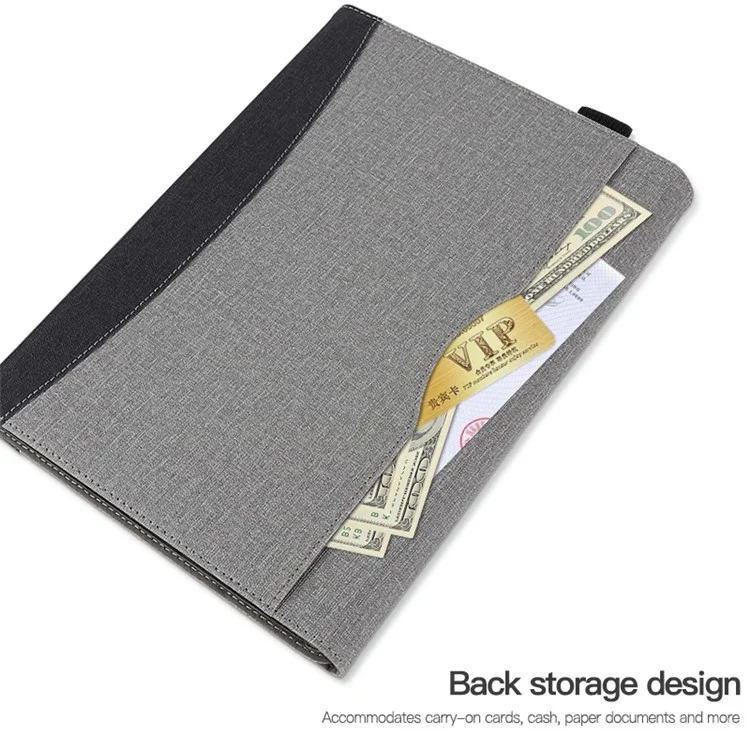 For Microsoft Surface Pro 10 / 9 / 8 Case Stand Wallet Function Laptop Leather Cover - Black+Grey