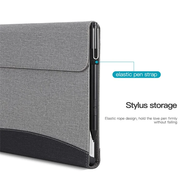 For Microsoft Surface Pro 10 / 9 / 8 Case Stand Wallet Function Laptop Leather Cover - Black+Grey