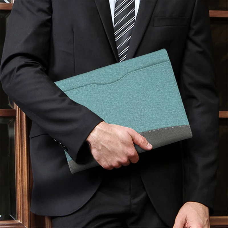 For Microsoft Surface Pro 10 / 9 / 8 Case Stand Wallet Function Laptop Leather Cover - Grey+Blue