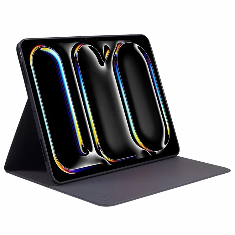 X-LEVEL Série Canvas pour iPad Pro 13 (2024) Étui en cuir à texture de tissu résistant aux chocs - Gris