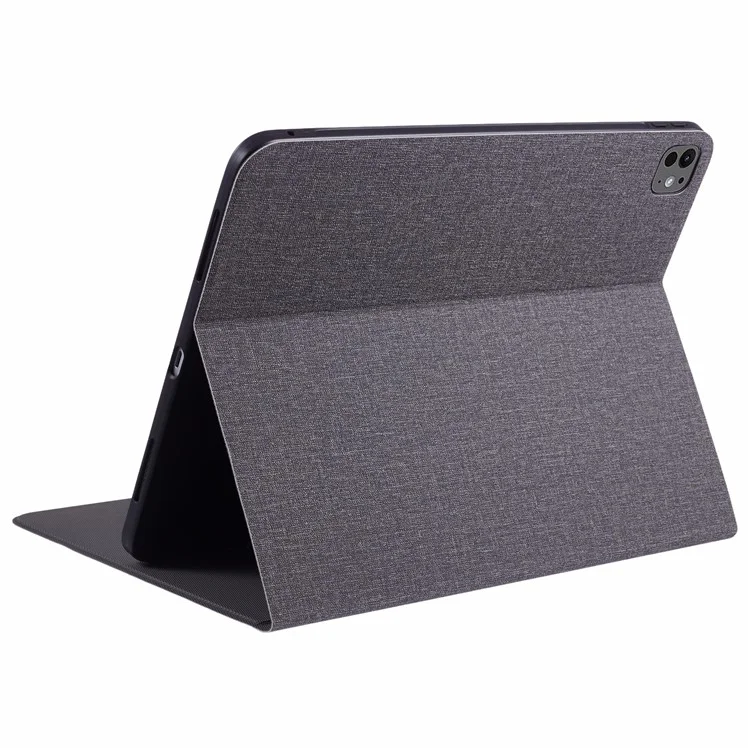 X-LEVEL Série Canvas pour iPad Pro 13 (2024) Étui en cuir à texture de tissu résistant aux chocs - Gris