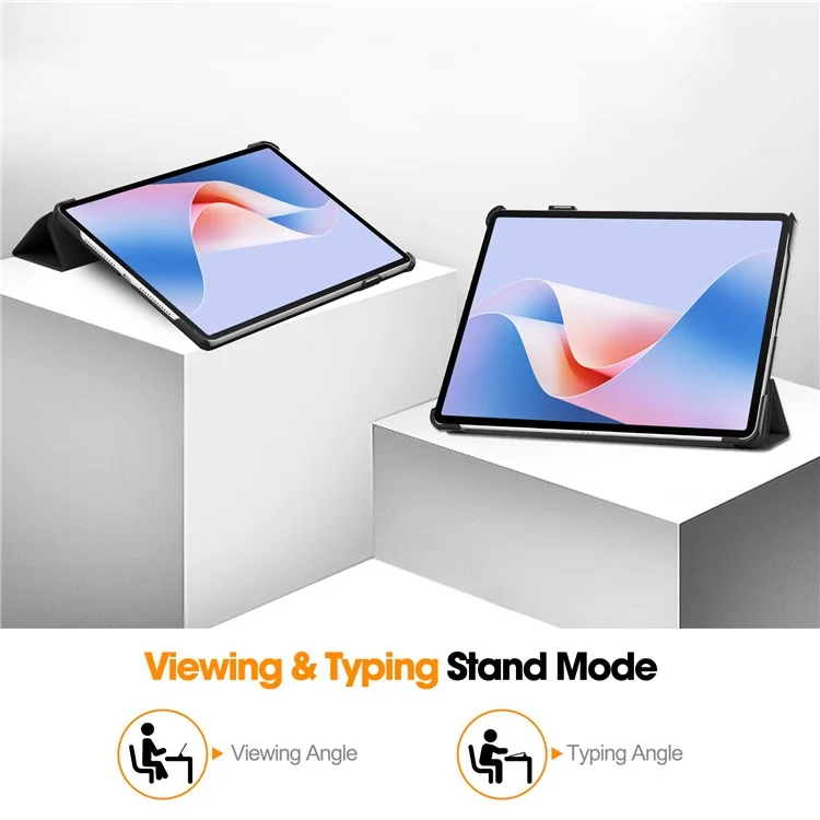 Für Huawei MatePad 11.5 S Case Auto Wake / Sleep Tri-Fold Stand Leder Tablet Hülle - Schwarz