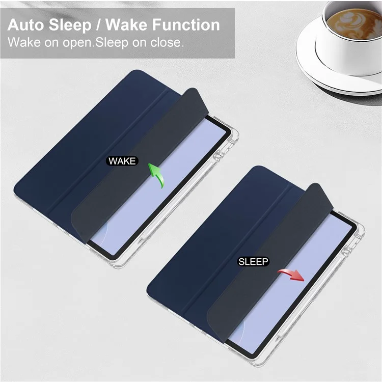 Para Funda Huawei MatePad 11.5 S Claro Acrílico Cuero Cubierta de la Tableta Soporte Automático Dormir / Despertar - Azul Oscuro