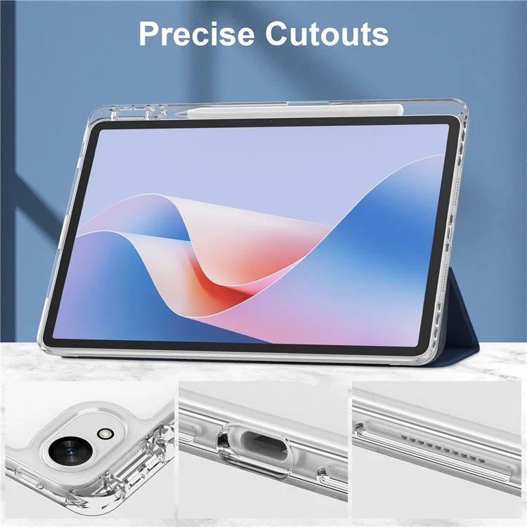 Para Funda Huawei MatePad 11.5 S Claro Acrílico Cuero Cubierta de la Tableta Soporte Automático Dormir / Despertar - Azul Oscuro