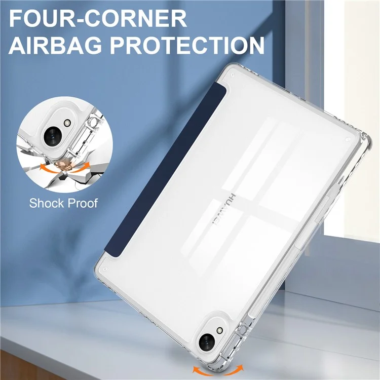 Para Funda Huawei MatePad 11.5 S Claro Acrílico Cuero Cubierta de la Tableta Soporte Automático Dormir / Despertar - Azul Oscuro