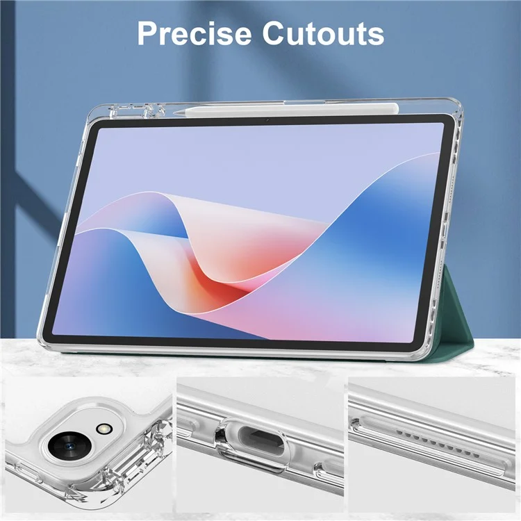 For Huawei MatePad 11.5 S Case Clear Acrylic Leather Tablet Cover Support Auto Sleep / Wake - Green