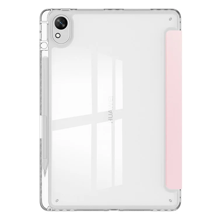 For Huawei MatePad 11.5 S Case Clear Acrylic Leather Tablet Cover Support Auto Sleep / Wake - Pink