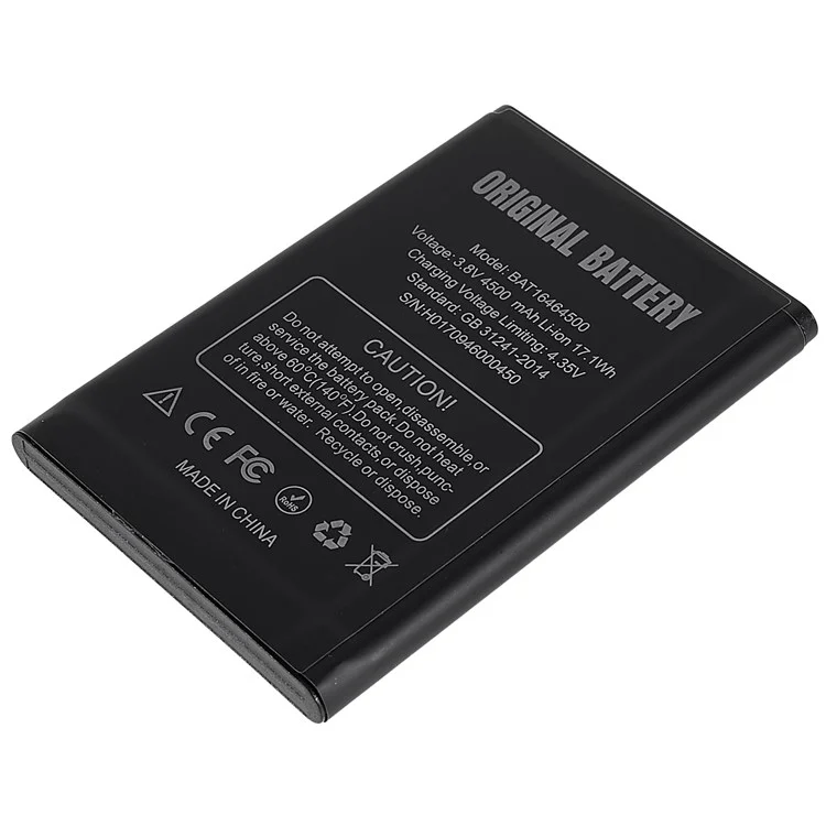 For Doogee T5 Lite 3.80V 4500mAh Rechargeable Li-ion Polymer Battery Assembly (Encode: BAT16464500)