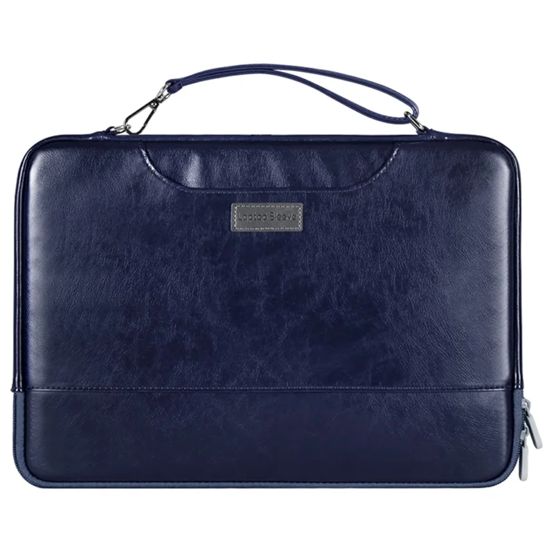 PU-Leder Laptop-Sleeve für 13-14 Zoll Notebooks, tragbare Aufbewahrungstasche - Blau