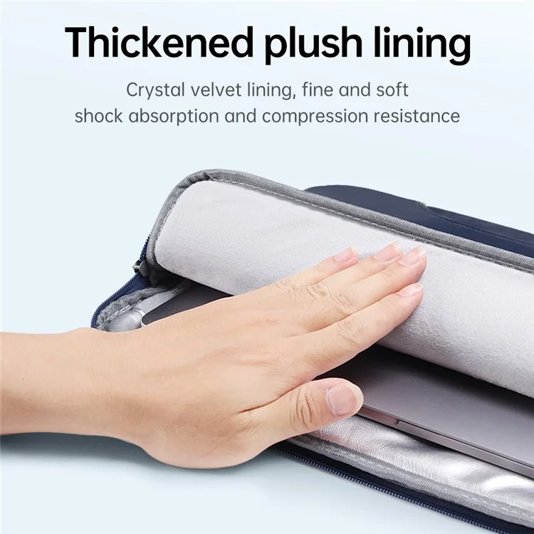 PU-Leder Laptop-Sleeve für 13-14 Zoll Notebooks, tragbare Aufbewahrungstasche - Blau